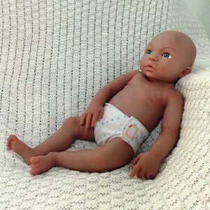 45cm Full Body Platinum Silicone Reborn Baby Dolls Open Eyes Newborn Girl Doll